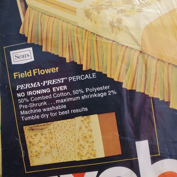 Vintage Sears Mixables Field Flower King Sheet Set - Picture 7 of 8